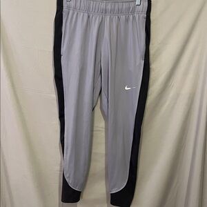 Nike Light Gray and Black Athletic Pants